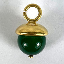 Load image into Gallery viewer, 18K Yellow Gold Green Agate Sphere Charm Pendant
