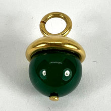 Load image into Gallery viewer, 18K Yellow Gold Green Agate Sphere Charm Pendant
