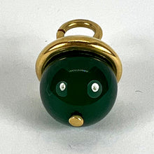 Load image into Gallery viewer, 18K Yellow Gold Green Agate Sphere Charm Pendant
