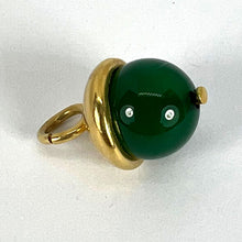 Load image into Gallery viewer, 18K Yellow Gold Green Agate Sphere Charm Pendant
