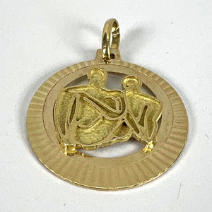 Vintage 14K Yellow Gold Abstract Art Couple Pendant Medal