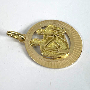Vintage 14K Yellow Gold Abstract Art Couple Pendant Medal
