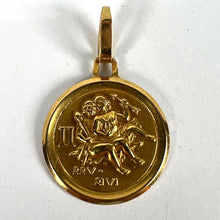 Load image into Gallery viewer, Vintage French Perroud Gemini Zodiac 18K Yellow Gold Medal Pendant
