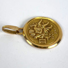 Load image into Gallery viewer, Vintage French Perroud Gemini Zodiac 18K Yellow Gold Medal Pendant
