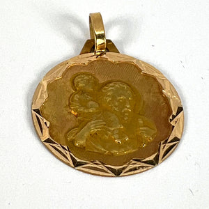 Vintage French St Christopher 18K Yellow Gold Charm Pendant