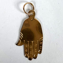 Load image into Gallery viewer, Vintage French Hamsa Hand Protective 18K Yellow Gold Charm Pendant
