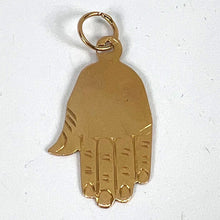 Load image into Gallery viewer, Vintage French Hamsa Hand Protective 18K Yellow Gold Charm Pendant
