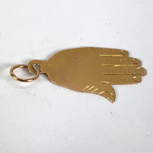 Load image into Gallery viewer, Vintage French Hamsa Hand Protective 18K Yellow Gold Charm Pendant
