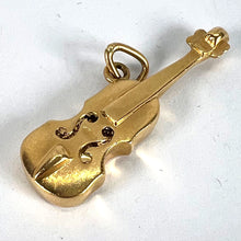 Load image into Gallery viewer, Vintage French Violin 18K Yellow Gold Enamel Charm Pendant
