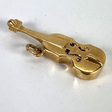 Load image into Gallery viewer, Vintage French Violin 18K Yellow Gold Enamel Charm Pendant
