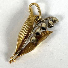 Load image into Gallery viewer, Vintage French Lily of the Valley Flower 18K White Yellow Gold Charm Pendant
