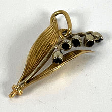 Load image into Gallery viewer, Vintage French Lily of the Valley Flower 18K White Yellow Gold Charm Pendant

