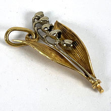 Load image into Gallery viewer, Vintage French Lily of the Valley Flower 18K White Yellow Gold Charm Pendant
