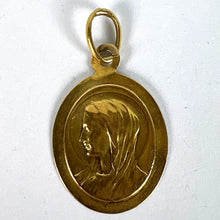 Load image into Gallery viewer, French Mazzoni 18K Yellow Gold Virgin Mary Oval Medal Pendant
