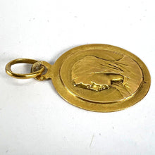 Load image into Gallery viewer, French Mazzoni 18K Yellow Gold Virgin Mary Oval Medal Pendant
