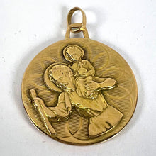 Load image into Gallery viewer, Vintage French St Christopher Double-Sided 18K Yellow Gold Medal Pendant
