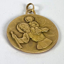 Load image into Gallery viewer, Vintage French St Christopher Double-Sided 18K Yellow Gold Medal Pendant
