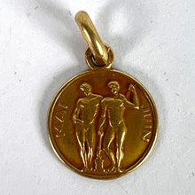 Load image into Gallery viewer, French Zodiac Gemini Starsign 18K Yellow Gold Charm Pendant
