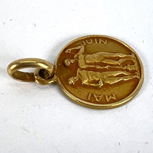 Load image into Gallery viewer, French Zodiac Gemini Starsign 18K Yellow Gold Charm Pendant
