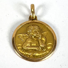 Load image into Gallery viewer, Vintage French Raphael’s Cherub 18K Yellow Gold Medal Pendant

