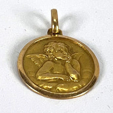 Load image into Gallery viewer, Vintage French Raphael’s Cherub 18K Yellow Gold Medal Pendant
