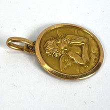 Load image into Gallery viewer, Vintage French Raphael’s Cherub 18K Yellow Gold Medal Pendant
