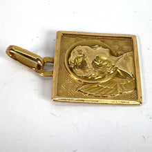 Load image into Gallery viewer, Vintage French Perroud Raphael’s Cherub 18K Yellow Gold Square Medal Pendant
