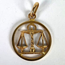 Load image into Gallery viewer, French Zodiac Libra Starsign 18K Yellow Gold Charm Pendant

