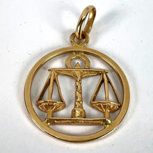 Load image into Gallery viewer, French Zodiac Libra Starsign 18K Yellow Gold Charm Pendant
