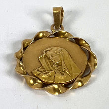 Load image into Gallery viewer, Italian 18K Yellow Gold Virgin Mary Twisted Frame Medal Pendant

