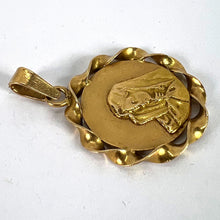Load image into Gallery viewer, Italian 18K Yellow Gold Virgin Mary Twisted Frame Medal Pendant
