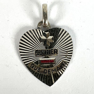 Augis More Than Yesterday Heart 18K White Gold Ruby Love Charm Pendant