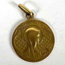 Load image into Gallery viewer, Antique French Virgin Mary 18K Yellow Gold Medal Pendant
