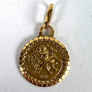 French Gemini Zodiac Starsign 18K Yellow Gold Perroud Charm Pendant