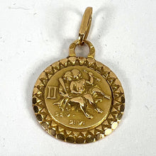 Load image into Gallery viewer, French Gemini Zodiac Starsign 18K Yellow Gold Perroud Charm Pendant
