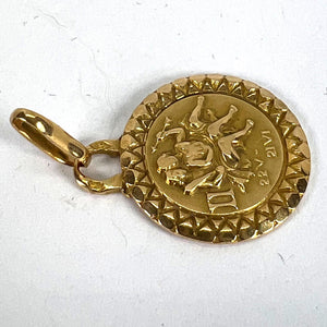 French Gemini Zodiac Starsign 18K Yellow Gold Perroud Charm Pendant