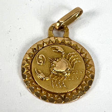 Load image into Gallery viewer, French Cancer Zodiac Starsign 18K Yellow Gold Perroud Charm Pendant
