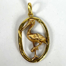 Load image into Gallery viewer, French 18K Yellow Rose Gold Stork Charm Pendant
