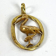 Load image into Gallery viewer, French 18K Yellow Rose Gold Stork Charm Pendant
