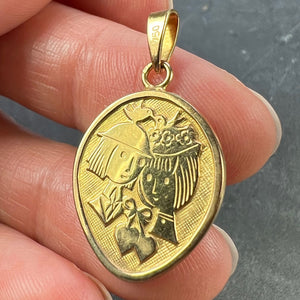 French Les Amoureux de Peynet Pair of Lovers 18K Yellow Gold Charm Pendant