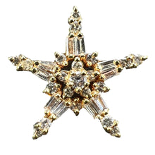 Load image into Gallery viewer, Hirsch &amp; Oppenheimer Diamond Star 14K Yellow Gold Christmas Pendant
