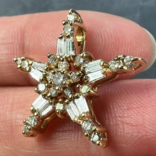 Load image into Gallery viewer, Hirsch &amp; Oppenheimer Diamond Star 14K Yellow Gold Christmas Pendant
