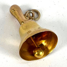 Load image into Gallery viewer, Vintage 9K Yellow Gold Ringing Hand Bell Charm Pendant
