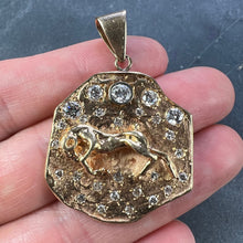 Load image into Gallery viewer, Zodiac Taurus Aries 14K Yellow Gold Diamond Medal Pendant
