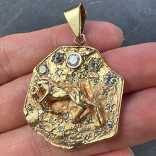 Load image into Gallery viewer, Zodiac Taurus Aries 14K Yellow Gold Diamond Medal Pendant
