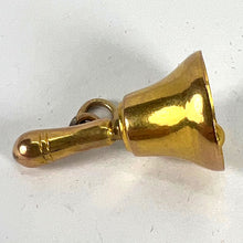 Load image into Gallery viewer, Vintage 9K Yellow Gold Ringing Hand Bell Charm Pendant
