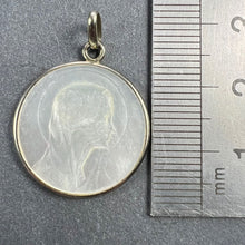 Load image into Gallery viewer, French Virgin Mary Mother of Pearl 18K White Gold Medal Pendant
