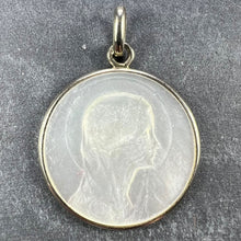 Load image into Gallery viewer, French Virgin Mary Mother of Pearl 18K White Gold Medal Pendant
