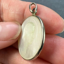 Load image into Gallery viewer, French Virgin Mary Mother of Pearl 18K White Gold Medal Pendant
