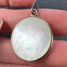 Load image into Gallery viewer, French Virgin Mary Mother of Pearl 18K White Gold Medal Pendant

